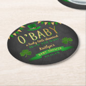 O'Baby St. Patrick's Day Baby shower Ronde Kartonnen Onderzetter (Gebogen)