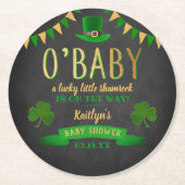 O'Baby St. Patrick's Day Baby shower Ronde Kartonnen Onderzetter (Voorkant)