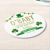 O'Baby St. Patrick's Day Baby shower Ronde Kartonnen Onderzetter (Gebogen)