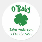 O'Baby St Patrick's Day Baby shower Ronde Sticker (Voorkant)