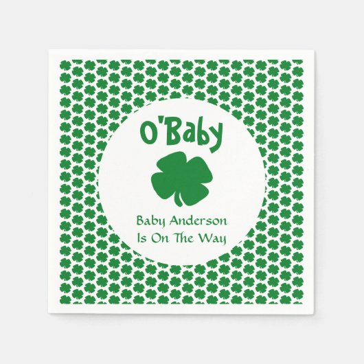O'Baby St Patrick's Day Baby shower Servet (Voorkant)