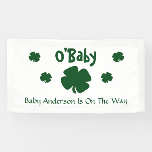 O'Baby St Patrick's Day Baby shower Spandoek (Horizontaal)