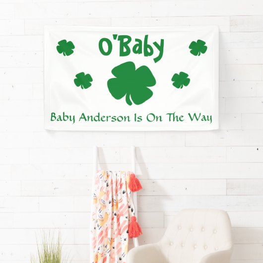 O'Baby St Patrick's Day Baby shower Spandoek (Insitu)