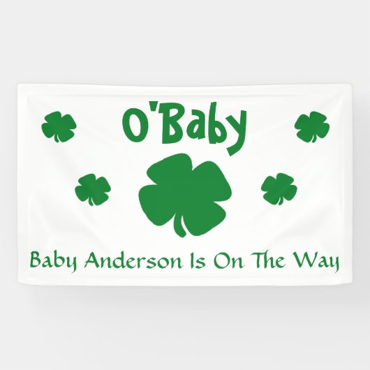 O'Baby St Patrick's Day Baby shower Spandoek (Horizontaal)