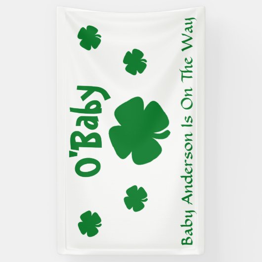 O'Baby St Patrick's Day Baby shower Spandoek (Verticaal)