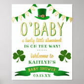 O'Baby St. Patrick's Day Baby shower Welkom Folie Afdrukken (Voorkant)