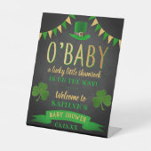 O'Baby St. Patrick's Day Baby shower Welkom Reclamebord Met Voetstuk (Voorkant)