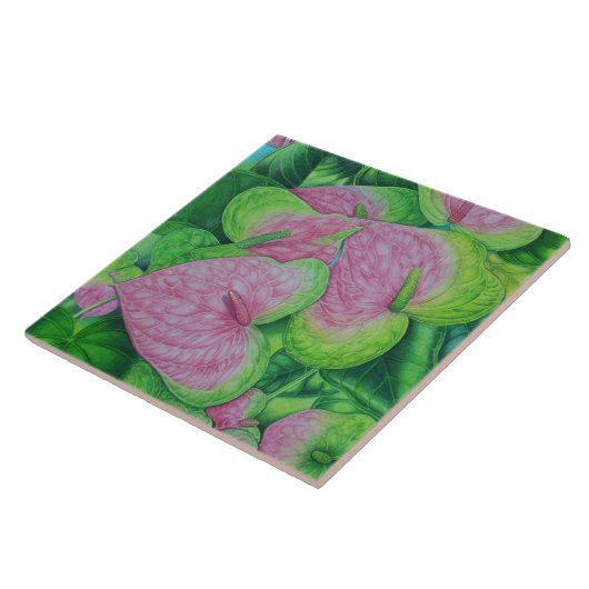 Obake Anthuriums Tegeltje (Zijkant)