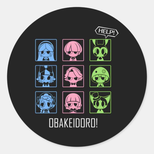 Obakeidoro iconen van zijn in-game kleur ronde sticker (Voorkant)