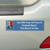 obama000_1, komt met verandering democratische ver bumpersticker (Op auto)