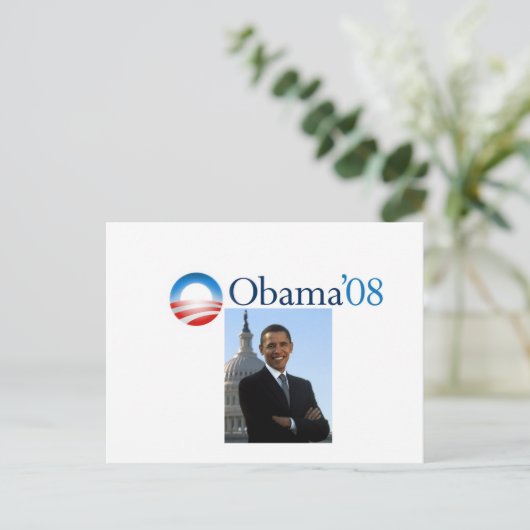 Obama'08 briefkaart (Staand voorkant)