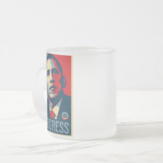 Obama'08 Coffee Mok - "PROGRESS" (Voorkant links)