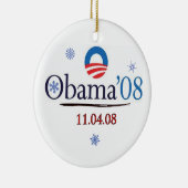 Obama'08 Herdenking Kerstmis Keramisch Ornament (Rechts)