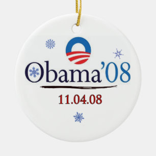 Obama'08 Herdenking Kerstmis Keramisch Ornament
