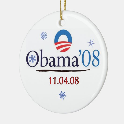Obama'08 Herdenking Kerstmis Keramisch Ornament (Links)