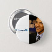 Obama'08 Pin Ronde Button 5,7 Cm (Voorkant /achterkant)