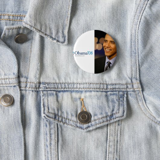 Obama'08 Pin Ronde Button 5,7 Cm (In situ)