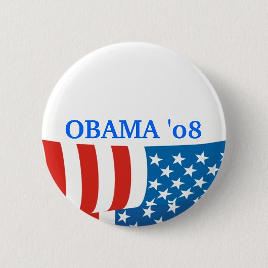Obama'08 vlag ronde button 5,7 cm (Voorkant)
