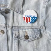 Obama'08 vlag ronde button 5,7 cm (In situ)