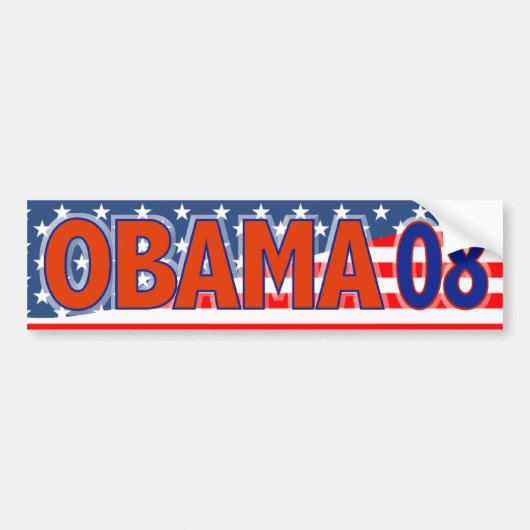 OBAMA 08 BUMPERSTICKER (Voorkant)