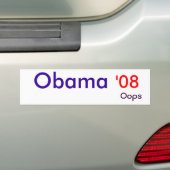 Obama, '08, oeps bumpersticker (Op auto)