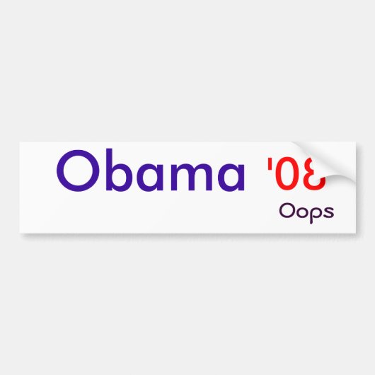 Obama, '08, oeps bumpersticker (Voorkant)