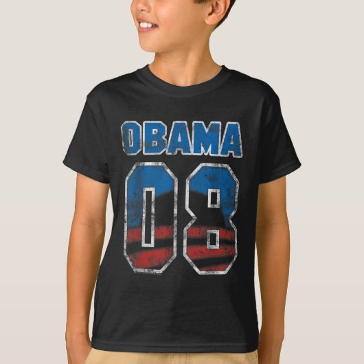 Obama 08 President Keepsake Throwback T-shirt (Voorkant)
