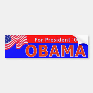Obama 08 Rood Bumpersticker