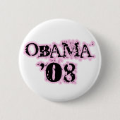 Obama 08 Roze Edge Button (Voorkant)