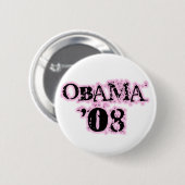 Obama 08 Roze Edge Button (Voorkant /achterkant)