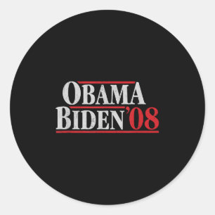 Obama 08 Shirt - Retrocampagne Obama Biden Ronde Sticker
