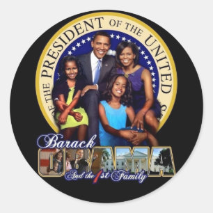 OBAMA-1E FAMILIE Blad van Stickers