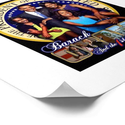 Obama 1e familie poster (Hoek)