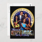 OBAMA-1ST FAMILIE-Briefkaart Briefkaart (Voorkant / Achterkant)
