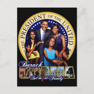 OBAMA-1ST FAMILIE-Briefkaart Briefkaart
