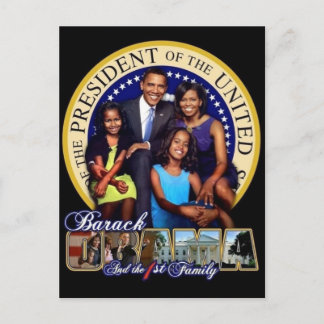 OBAMA-1ST FAMILIE-Briefkaart Briefkaart