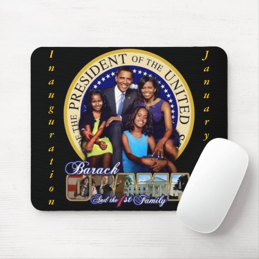 OBAMA-1ST FAMILIE-Mousepad Muismat (Met muis)