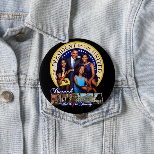 OBAMA-1ST FAMILIE-Round Button (In situ)