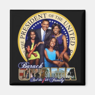 OBAMA-1ST FAMILIE-Square Magnet