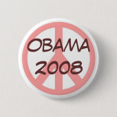 Obama 2008 Button Pink Brown (Voorkant)