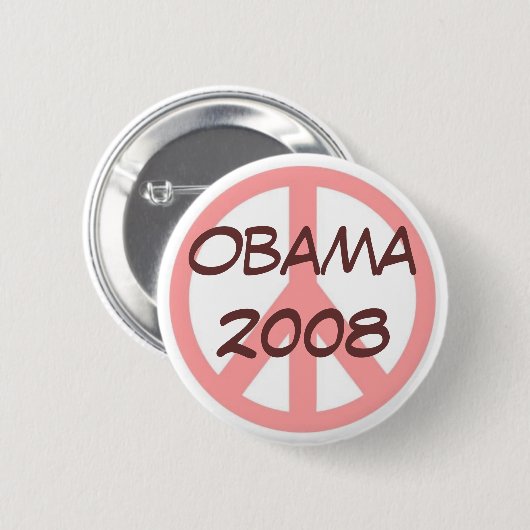 Obama 2008 Button Pink Brown (Voorkant /achterkant)