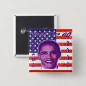 OBAMA 2008-Button Vierkante Button 5,1 Cm (Voorkant /achterkant)
