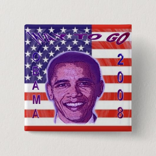 OBAMA 2008-Button Vierkante Button 5,1 Cm (Voorkant)