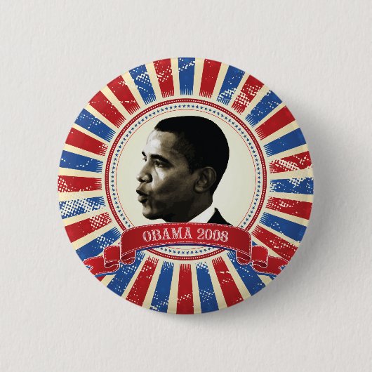Obama 2008 Circle Burst Button 61027 (Voorkant)