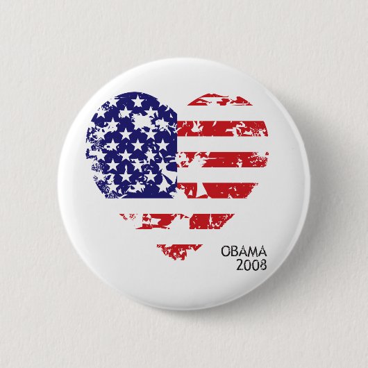 Obama 2008 Heart Flag Button 61025 (Voorkant)