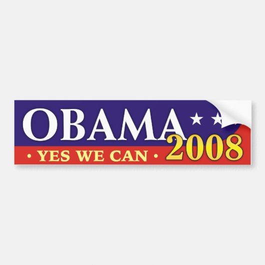 Obama 2008 - Ja dat kunnen we! Bumpersticker (Voorkant)