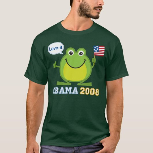 Obama 2008 Love-it Frog T-shirt (Voorkant)