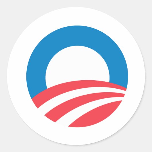 Obama 2008 O Ronde Sticker (Voorkant)