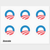 Obama 2008 O Ronde Sticker (Vel)