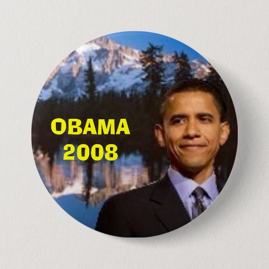 OBAMA 2008 RONDE BUTTON 7,6 CM (Voorkant)